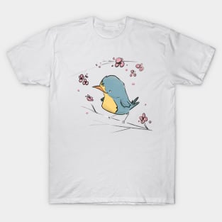 Tiny bird with pretty flowers T-Shirt